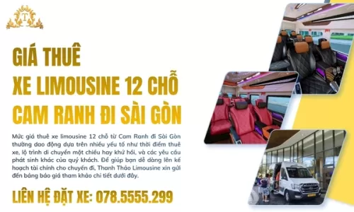 Giá thuê xe limousine 12 chỗ Cam Ranh đi Sài Gòn