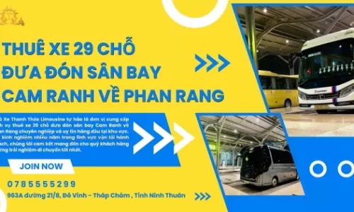 Thuê xe 29 chỗ đưa đón sân bay Cam Ranh về Phan Rang