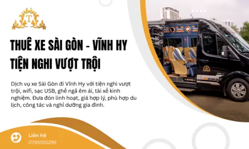 Thuê xe Sài Gòn – Vĩnh Hy tiện nghi vượt trội