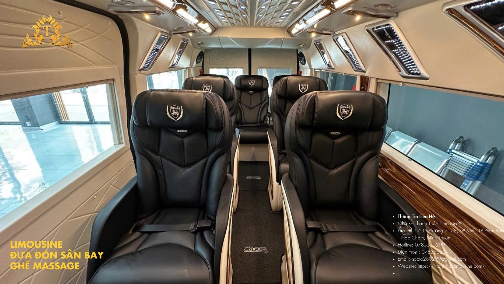 Limousine đưa đón sân bay ghế massage