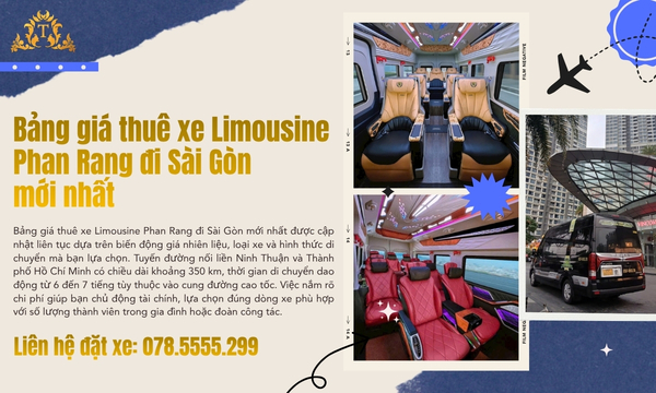 Bảng giá thuê xe Limousine Phan Rang đi Sài Gòn mới nhất