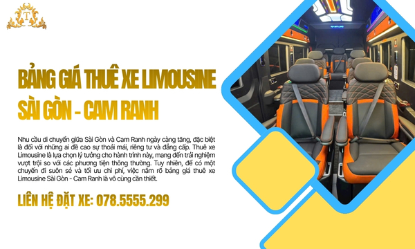 Bảng giá thuê xe Limousine Sài Gòn - Cam Ranh