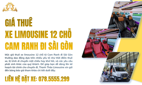 Giá thuê xe limousine 12 chỗ Cam Ranh đi Sài Gòn