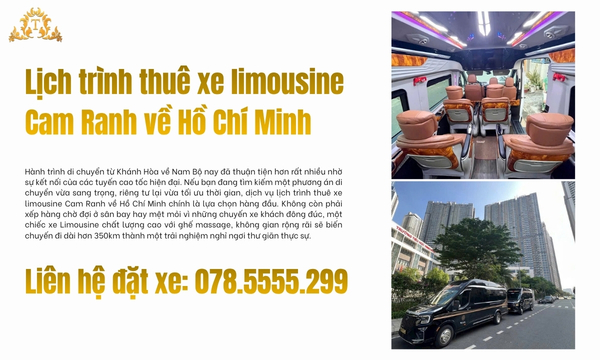 Lịch trình thuê xe limousine Cam Ranh về Hồ Chí Minh