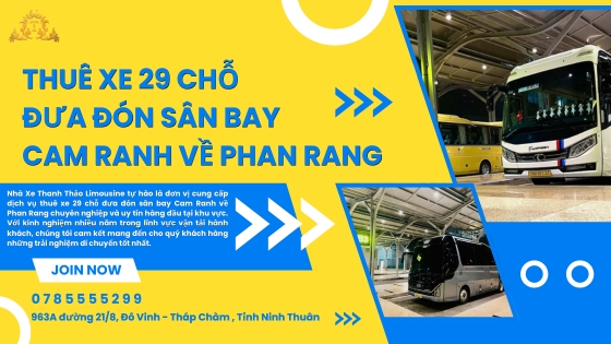 Thuê xe 29 chỗ đưa đón sân bay Cam Ranh về Phan Rang