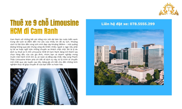 Thuê xe 9 chỗ Limousine HCM đi Cam Ranh