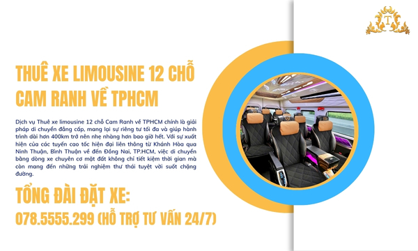 Thuê xe limousine 12 chỗ Cam Ranh về TPHCM