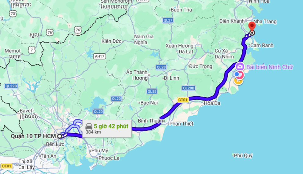 Thuê xe Limousine Quận 10 đi Cam Ranh