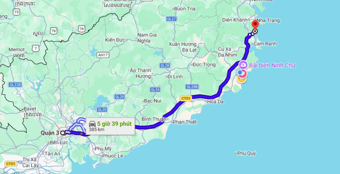 Thuê xe Limousine Quận 3 đi Cam Ranh