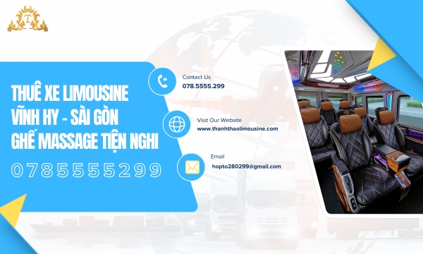 Thuê xe Limousine Vĩnh Hy - Sài Gòn ghế massage tiện nghi