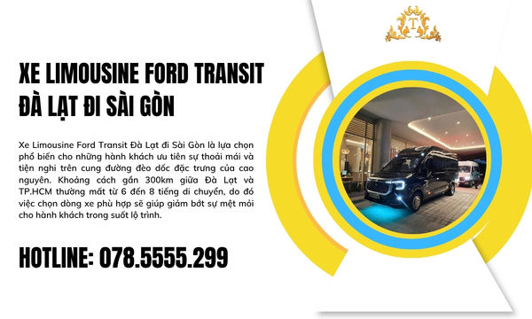 Xe Limousine Ford Transit Đà Lạt đi Sài Gòn