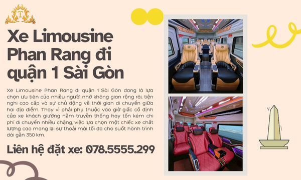 Xe Limousine Phan Rang đi quận 1 Sài Gòn